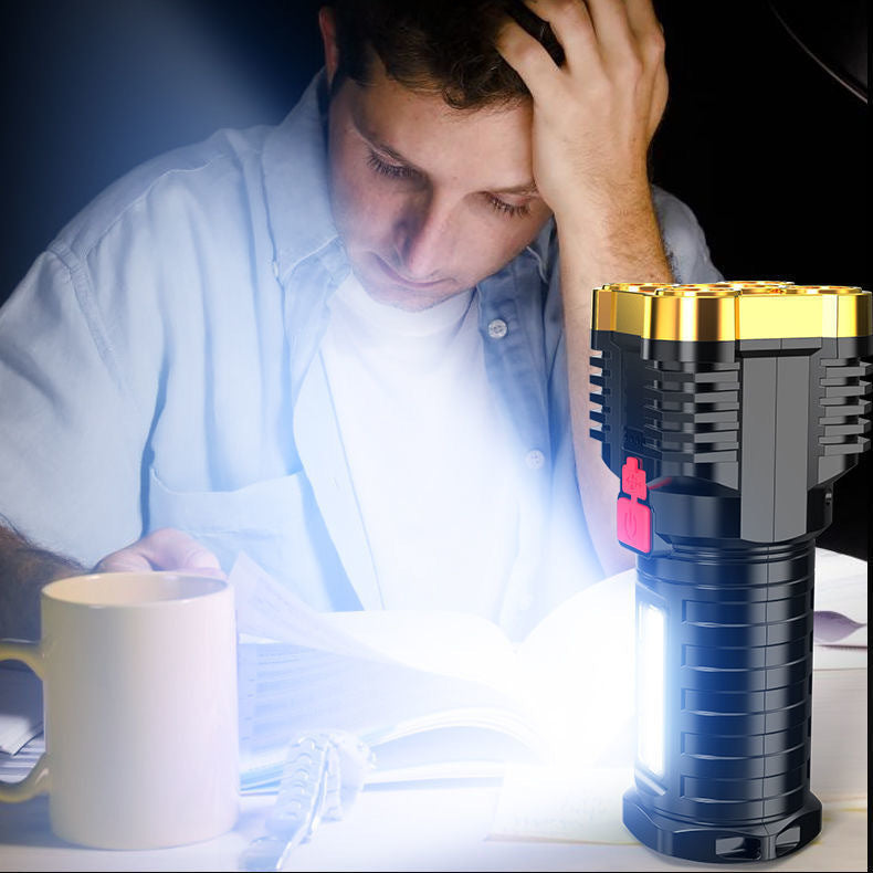 Strong Light Flashlight LED Strong USB Rechargeable