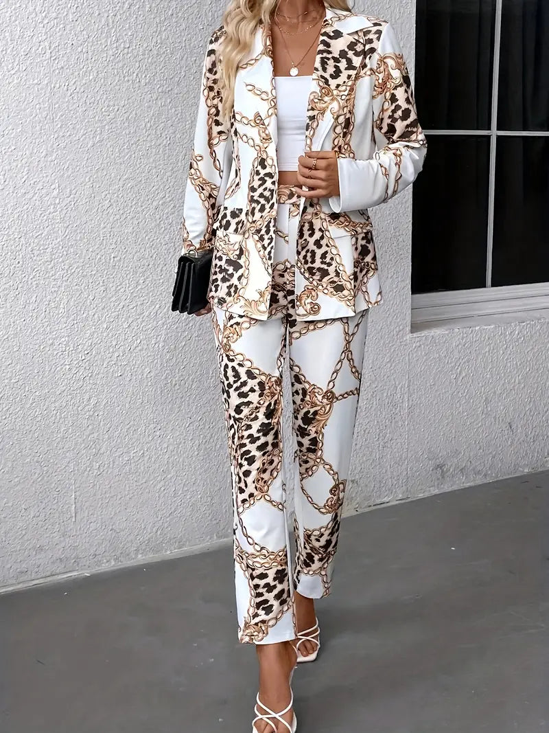 Stylish Printed Casual Suit Set