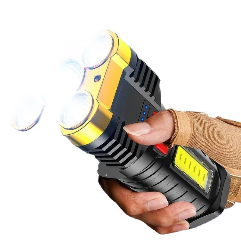 Strong Light Flashlight LED Strong USB Rechargeable