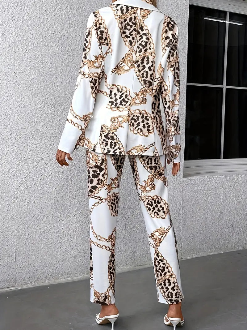 Stylish Printed Casual Suit Set
