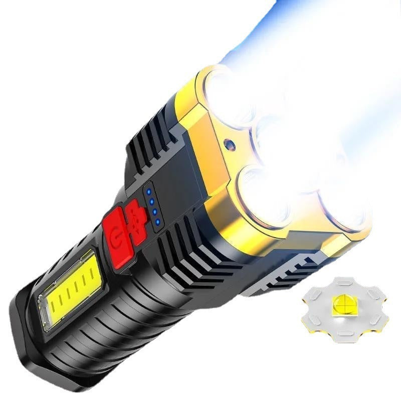 Strong Light Flashlight LED Strong USB Rechargeable